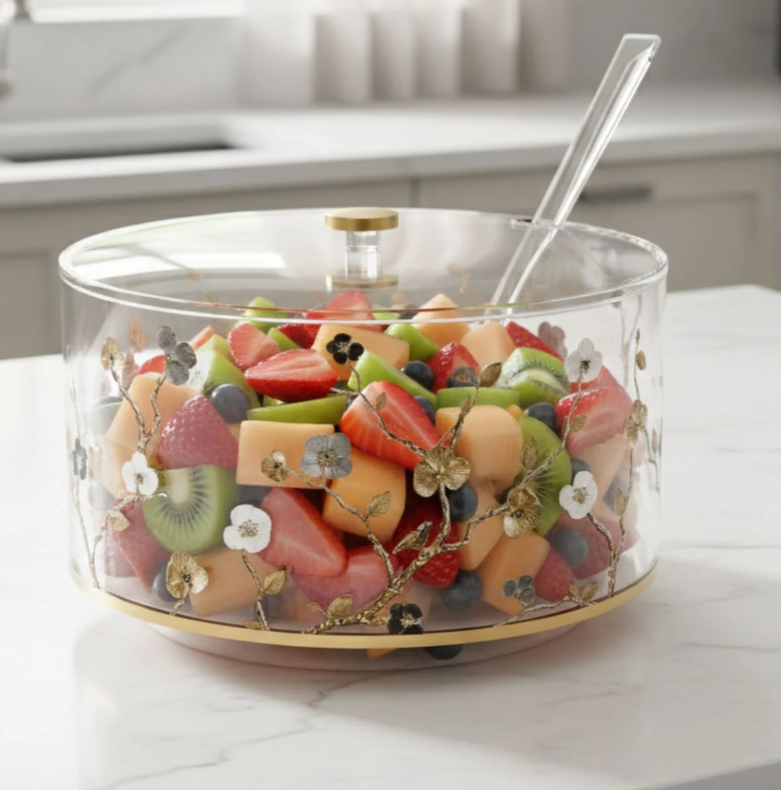 Ornate salad bowl set