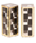 Lucite checkerboard salt and pepper shakers
