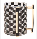 Checkerboard gold handle washcup